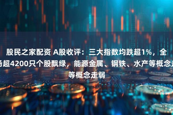 股民之家配资 A股收评：三大指数均跌超1%，全市场超4200只个股飘绿，能源金属、钢铁、水产等概念走弱