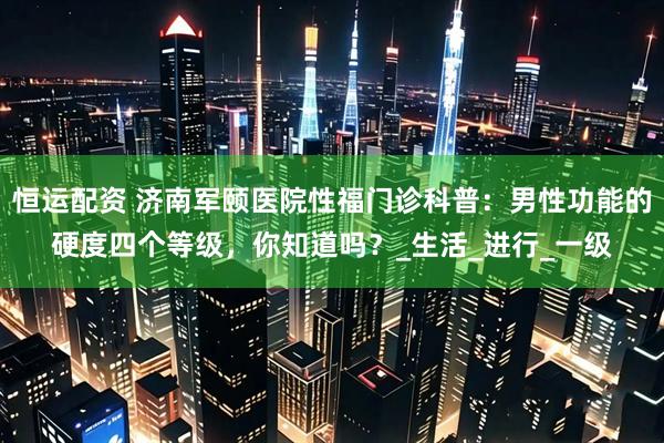 恒运配资 济南军颐医院性福门诊科普：男性功能的硬度四个等级，你知道吗？_生活_进行_一级